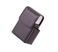 lmoikesz Storage Case Leather Card Holder Belt Pouch Reusable Organizer Lighter Wallet Pocket Solid Color Box Organizing Carrier, Type 1 Coffee