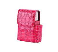lmoikesz Storage Case Leather Card Holder Belt Pouch Reusable Organizer Lighter Wallet Pocket Solid Color Box Organizing Carrier, Type 3 Rose Red