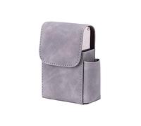 lmoikesz Storage Case Leather Card Holder Belt Pouch Reusable Organizer Lighter Wallet Pocket Solid Color Box Organizing Carrier, Type 2 Gray