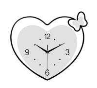 lmoikesz Timeless Love Heart Shaped Acrylic Clock Silent Bedroom Wall Decoration Piece Hanging Wall Clocks Decorative Time Clock