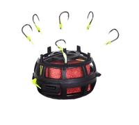 lmoikesz Travel Fishermans Friends Angel Rope Bait Cage Hook Fishing Lure With 360° Swivel Device Steel Bit Indicator Fishing, Iseni Hook 4 sets, 9