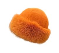 lmoikesz Travel Walking Headwear Ski Hat Accessories Provide Essentials For All Snowy Activities Guaranteeing Comfort And Style Winter Faux Fur Hat Women Cossack Russian, Orange, for 60CM