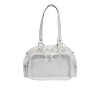 lmoikesz Unique Transparent Ita Bag Japanese School Handbag PU Crossbody Bags with Adjustable Strap, Uniform JK Shoulder Bag for Students Anime DIY Cosplay Daily Use, White
