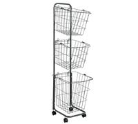 lmoikesz Utility Carts Double Layer Storage Rack Laundry Basket Heavy Duty Shelving Unit Portable Easy Organization in Any Space Heavy Duty Kitchen Shelf On Wheel Serving Trolley, Black, 36x33x123cm