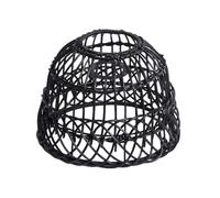 lmoikesz Vintage Handwoven Chandelier Lamp Shade For Home Sophisticated Appearance Woven Lampshade Adds Warmth To Spaces Hanging Swag Ceiling Lamp Twine Rattan Lampshades, Black, 21x15cm