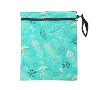 lmoikesz Waterproof Wet Bags for Easy and Mess-Free Nappy Changing Waterproof Cloth Nappy Wet Bags Polyester Nappy Changing Bags, Green Jellyfish