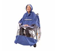 lmoikesz Waterproof Wheelchair Poncho Rain Cover with Reflective Strips, Adjustable Hooded Windproof Rain Cape for Adults Elderly, Wheelchair Accessories Universal Fit for Wheelchairs (L)