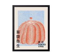 Lmovutcom Pumpkin Forever Canvas Print, Vintage Poster, Tokyo, Infinity Dots Art, Chic Gift for Men, Women, Decor for Living Room, Bedroom, Office, Unframed Wall Art