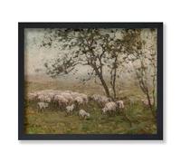 Lmovutcom Vintage A Flock of Sheep Poster, Retro Shepherding Canvas Print, Abstract,Lamb Art, Gift for Men & Women, Wall Decor for Farmhouse, Office or Living Room,Unframed Wall Art