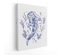 Lmovutcom Whale Shark Christian Wall Decor, When You Go Through Deep Waters Bible Verse isaiah 43 2" Wall Art for christian home room decor, Whale Shark Gifts, Unframed Blue