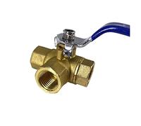 LMPVPDGADZ 1/4" 3/8" 1/2" 3/4" 1" Fit for BSP Female Thread Brass Full Port L-Port 3 Way Ball Valve Connector Adapter(1/4")