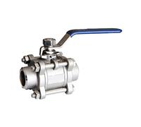 LMPVPDGADZ 1" Stainless Steel Fit for BSP Thread Three-Piece Ball Valve Fit for DN25 High Temperature Ball Valve(SS304)