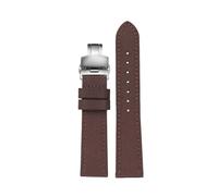 LMPVPDGADZ 18mm/19/20 /21/22/ 23 /24mm Nylon Leather Watchband Fit For Seiko SRPC31J1/Fit For Citizen Fit For Tissot All The Major Brands Mens Wrist(Brown silver,21mm)