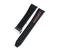 LMPVPDGADZ 18mm 19mm 20mm 21mm 22mm Rubber Silicone Watchband Fit For Omega Sxwatch Moon Watch Fit For Speedmaster Fit For Seamaster AT150 Fit For Tag Heuer Soft Strap(Black Red Round,20MM_ROSE)
