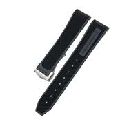 LMPVPDGADZ 18mm 19mm 20mm 21mm 22mm Rubber Silicone Watchband Fit For Omega Sxwatch Moon Watch Fit For Speedmaster Fit For Seamaster AT150 Fit For Tag Heuer Soft Strap(Black Black Pointy,18MM_GOLD)