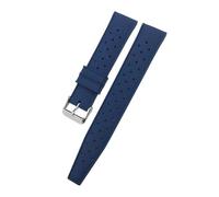 LMPVPDGADZ 19mm 20mm 21mm 22mm Rubber Silicone Watch Strap Fit For IWC Pilot Fit For Omega Fit For Tissot Fit For Tudor Fit For Longines Fit For Hamilton Diving Watchband(Blue,19mm)