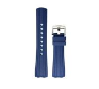 LMPVPDGADZ 19mm 20mm Silicone Rubber Watchband 21mm Fit For IWC Pilot SPITFIRE MARK 18 Fit For Hamilton Fit For HUAWEI Fit For SEIKO Blue Black Watch Strap(Blue Style 2,19mm)