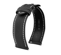 LMPVPDGADZ 20mm 21mm 22mm 23mm 24mm Nylon Cowhide Sole Watchband Fit For Tag Heuer Fit For Citizen Fit For Seiko No.5 WATCH Men Women Canvas Fabric Watch Strap(Black white black,21mm)