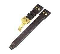LMPVPDGADZ 20mm 21mm 22mm Leather Bronze Rivet Watchband Fit For IWC Bronze Big Pilot’s 18 Spitfire Watch Strap(Brown 2,WITH BUCKLE_20MM)