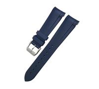 LMPVPDGADZ 20mm 21mm 22mm Silione Rubber Watchband Fit For Tudor Black Bay Fit For GMT Pelagos Curved End Watch Strap Deployment Clasp(Blue pin,22MM_HIGH QUALITY)