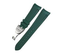 LMPVPDGADZ 20mm 21mm 22mm Silione Rubber Watchband Fit For Tudor Black Bay Fit For GMT Pelagos Curved End Watch Strap Deployment Clasp(Green fold,20MM_HIGH QUALITY)