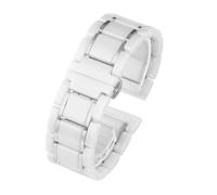 LMPVPDGADZ 20mm 22mm Luxury Ceramic And Stainless Steel Black Gold Strap Fit For Samsung S2 3 4 Fit For Huawei GT Watch Strap Bracelet Wristband Belt(White X silver,22mm)