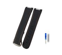 LMPVPDGADZ 20mm Rubber Silicone Watch Strap Fit For Omega Fit For Seamaster 300 AT150 Aqua Terra Ultra Light 8900 Steel Buckle Watchband Bracelets(Black-Orange Line,20mm)