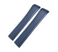LMPVPDGADZ 21mm Curved End Silicone Rubber Watchband Fit For Patek PP Fit For Philippe Fit For AQUANAUT 5167A Black Blue Orange Soft Watch Strap Bracelets(Blue,21MM_SILVER BUCKLE)