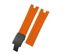 LMPVPDGADZ 21mm Natural Silicone Rubber Watchband Fit For Tissot 1853 T076417 Red Black Orange Soft Sport Watch Strap(Orange-Black,21MM_NO CLASP)