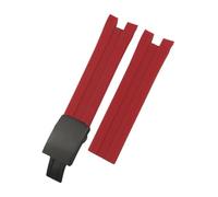 LMPVPDGADZ 21mm Natural Silicone Rubber Watchband Fit For Tissot 1853 T076417 Red Black Orange Soft Sport Watch Strap(Red-Black,21MM_T CLASP)