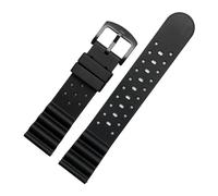 LMPVPDGADZ 22m Male Fit For Seiko Air Hole Fluoro Rubber Watchband Water Ghost 007 Small Mm Srpa21j1 SKX007 Canned Silicone Watch Strap(Black black,20mm)
