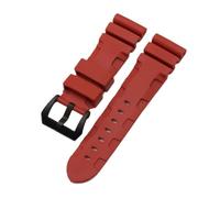 LMPVPDGADZ 22mm 24mm 26mm Nature Rubber Silicone Watchband Fit For Panerai Fit For Luminor PAM441 Black Blue Orange Sport Watch Strap Tools(Red-black,24mm without buckle)