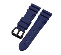 LMPVPDGADZ 22mm 24mm 26mm Nature Rubber Silicone Watchband Fit For Panerai Fit For Luminor PAM441 Black Blue Orange Sport Watch Strap Tools(Blue-black,26mm without buckle)