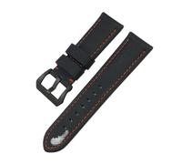 LMPVPDGADZ 22mm 24mm 26mm Nylon Texture Carbon Fiber Watchband Fit For Panerai Fit For Luminor PAM1312 441 Black Watch Strap Bracelet(Black Gray,26mm)