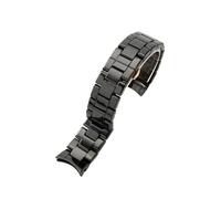 LMPVPDGADZ 24mm Ceramic Watch Strap Fit For Armani AR1451 AR1452 AR1400 AR1410 AR1421 AR1440 Black Frosted Watch Band with Accessories(AR1410)