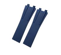 LMPVPDGADZ 26mm Silicone Rubber Steel Folding Buckle Watch Band Fit For Ulysse Nardin Blue Black Brown Sport Strap Accessories(Blue Whitout buckle)