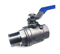LMPVPDGADZ 304 Stainless Steel Two Piece Ball Valve 1/4 3/8 1/2" 3/4" 1" 2" BSP Female and Male Thread Water Gas Oil Switch Fitting Adapter(3l8)