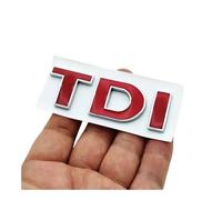 LMPVPDGADZ 3D ABS Black Logo TDI Emblem Letters Car Rear Trunk Badge Sticker Fit For VW 4 5 6 7(TDI Red Chrome)