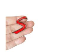 LMPVPDGADZ 3D Metal Red S Logo Letters Car Trunk Emblem Badge Decal Fit For Mini Cooper R56 R50 R53 F56 F55 R60 Sticker Accessories(Small Black Red)