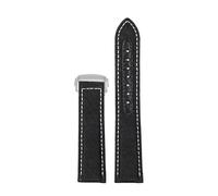 LMPVPDGADZ Canvas Watchband Leather Watch Strap Fit For Omega Fit For Seamaster Speedmaster 300 310 AT150 19mm 20mm Bracelet(Black white line sk,20mm)
