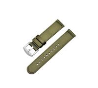 LMPVPDGADZ Classical Stripe Nylon Watch Strap 20mm 22mm Glossy Seatbelt Watchband Quick Release Sport Soft Wristband Watch Accessories(Green 1,22mm)