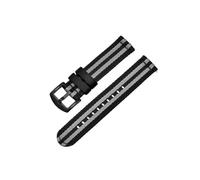 LMPVPDGADZ Classical Stripe Nylon Watch Strap 20mm 22mm Glossy Seatbelt Watchband Quick Release Sport Soft Wristband Watch Accessories(Black gray black 2,20mm)