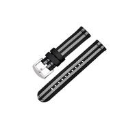 LMPVPDGADZ Classical Stripe Nylon Watch Strap 20mm 22mm Glossy Seatbelt Watchband Quick Release Sport Soft Wristband Watch Accessories(Black gray black 1,22mm)