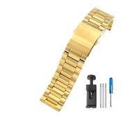 LMPVPDGADZ Fit For Diesel Seven Fridays Dz7321 Dz7263 Dz4323 Dz7315 Large Stainless Steel Watchbands Meticulous Workmanship 22 24 26 28 30mm(3-Beads-Golden,26mm)