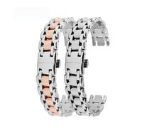 LMPVPDGADZ Fit For Longines Heart Moon Phase Watch Strap Women L8.110 115 112 Stainless Steel Watch Band Notched Bracelet Belt Chain 16mm 17mm(Silver,16mm)