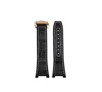 LMPVPDGADZ Fit For Omega Constellation 41mm Watch Strap Fit For Manhattan 39mm Series Layer Rubber Bottom Male Observatory Watchband 25 * 14mm(Black white-rosegold)
