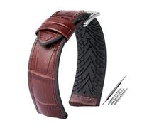 LMPVPDGADZ Fit For Rolex Fit For Ctizen Fit For Tissot Leather Watchband Rubber Silicone Watch Band Men 19mm20mm21mm22mm23mm Clasp Bracelet(Beige,20mm)