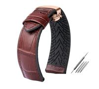 LMPVPDGADZ Fit For Rolex Fit For Ctizen Fit For Tissot Leather Watchband Rubber Silicone Watch Band Men 19mm20mm21mm22mm23mm Clasp Bracelet(Smokey Mauve,24mm)