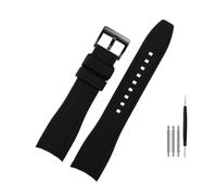 LMPVPDGADZ Fit For Rolex Fit For Longine Fit For Citizen BN0193 Tudor Curved Interface Silicone Watchband Strap 19mm 20mm 22mm 21 Man Soft Bracelet Accessories(Black black,19mm)