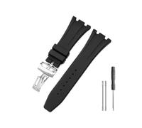 LMPVPDGADZ Fit For Seiko Rubber Silicone Watch Strap Fit For Ap Royal Oak 15400/26331/15500 In Orange, Green, And Blue 27mm Watchbands(Black-Steel-Z1)